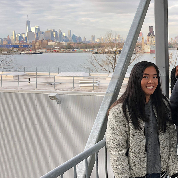 Ashley Pavia '21 at the SIMS Municipal Recycling Plant in Sunset Park, Brooklyn.
