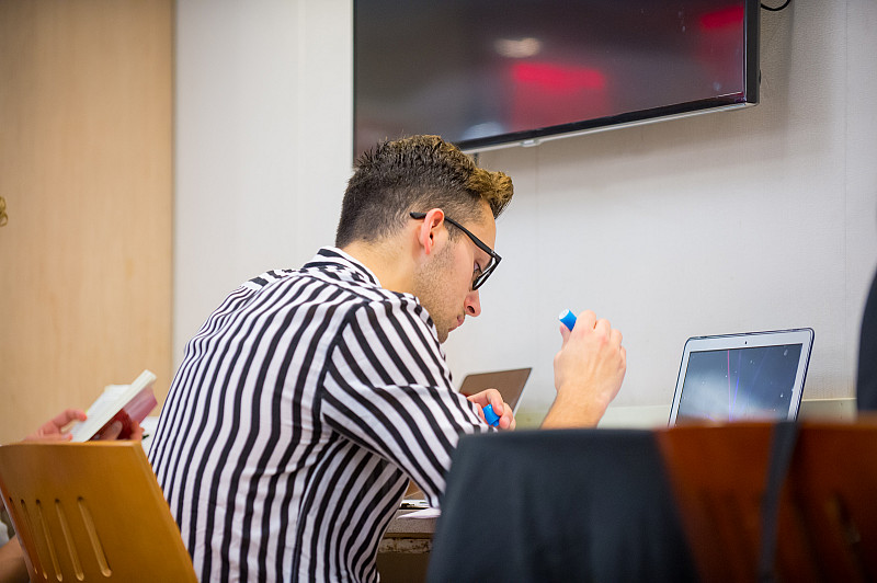 Student studying