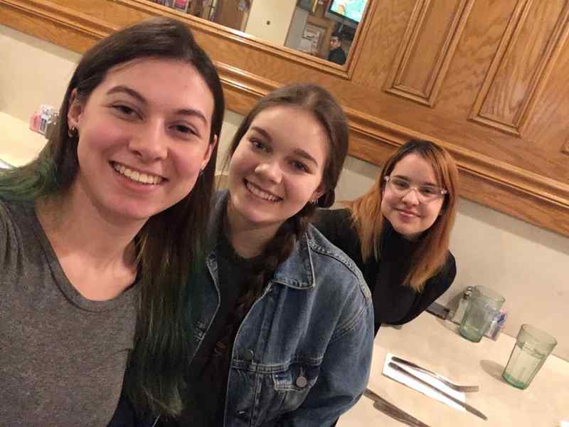 CHP mentor Hope Kenmore with CHP mentees Hannah Matheny and Eva Mesa